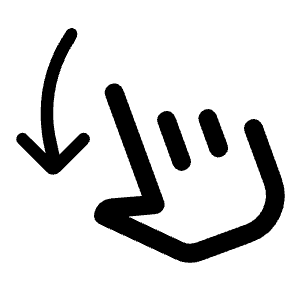 Swipe Down Icon from Rounded Line - Material Symbols Set