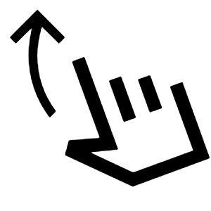 Swipe Up Icon from Sharp Line - Material Symbols Set