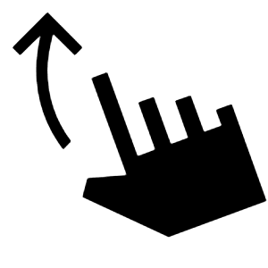 Swipe Up Fill Icon from Sharp Fill - Material Symbols Set