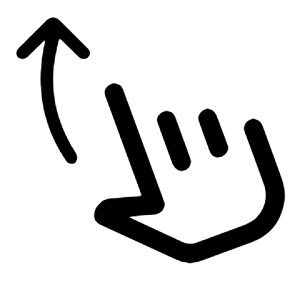 Swipe Up Icon from Rounded Line - Material Symbols Set