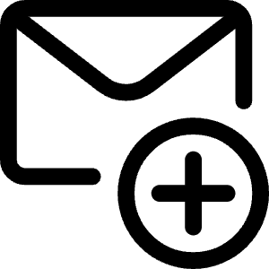 Email Action Add Icon from Ultimate Regular - Free Set
