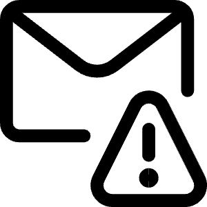 Email Action Warning Icon from Ultimate Regular - Free Set