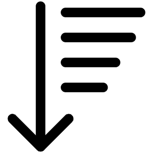 Arrange List Descending Icon from Ultimate Regular - Free Set