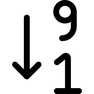 Arrange Number Descending Icon from Ultimate Regular - Free Set