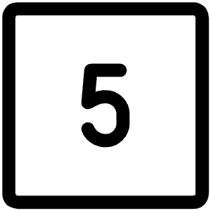 Number Five Square Icon from Ultimate Regular - Free Set