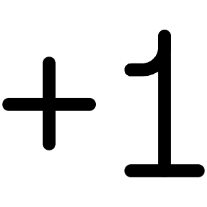 Plus One Increment Icon from Ultimate Regular - Free Set