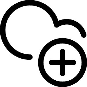 Cloud Add Icon from Ultimate Regular - Free Set