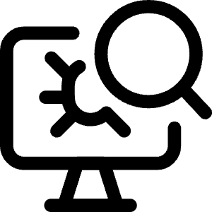 Coding Apps Website Detect Virus Monitor Search Icon from Ultimate Regular - Free Set