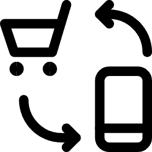 Mobile Shopping Cart Exchange Icon from Ultimate Regular - Free Set