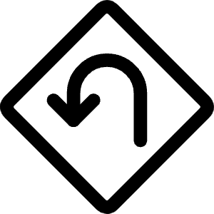Road Sign Hairpin Turn Left Icon from Ultimate Regular - Free Set