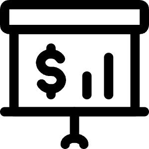 Presentation Projector Screen Budget Analytics Icon from Ultimate Regular - Free Set