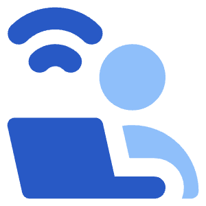 User Work Laptop Wifi Icon from Core Flat Set