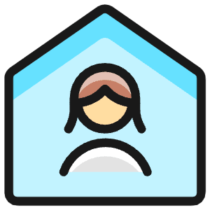 Single Woman Home Icon from Ultimate Colors - Free Set