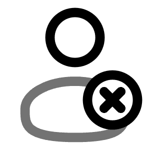 User Cross Icon from Solar Line Duotone Set