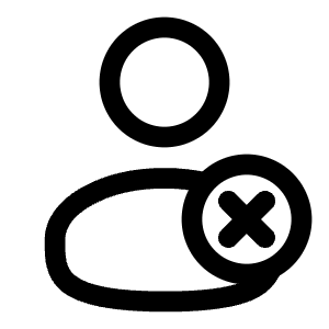 User Cross Icon from Solar Linear Set