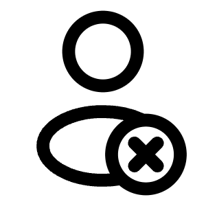 User Cross Rounded Icon from Solar Linear Set