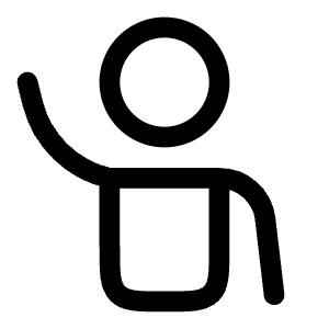 User Hand Up Icon from Solar Linear Set