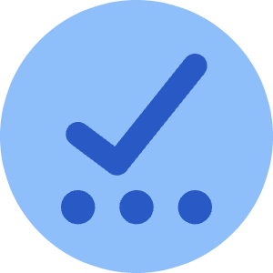 Check Preliminary Steps Circle Icon from Core Flat Set