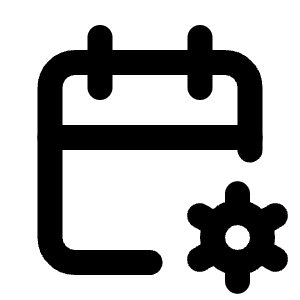 Calendar Cog Icon from Tabler Line Set