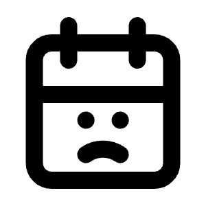 Calendar Sad Icon from Tabler Line Set