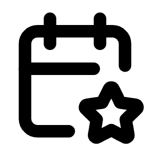 Calendar Star Icon from Tabler Line Set