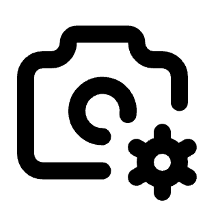 Camera Cog Icon from Tabler Line Set