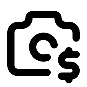 Camera Dollar Icon from Tabler Line Set