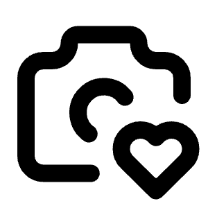 Camera Heart Icon from Tabler Line Set