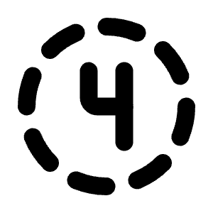 Circle Dashed Number 4 Icon from Tabler Line Set