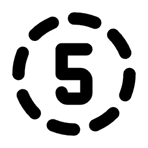 Circle Dashed Number 5 Icon from Tabler Line Set