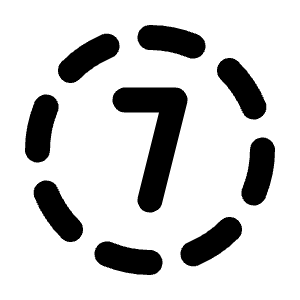 Circle Dashed Number 7 Icon from Tabler Line Set