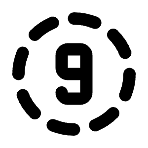 Circle Dashed Number 9 Icon from Tabler Line Set