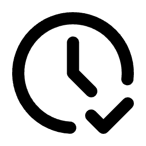 Clock Check Icon from Tabler Line Set