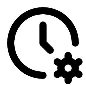 Clock Cog Icon from Tabler Line Set