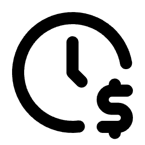 Clock Dollar Icon from Tabler Line Set