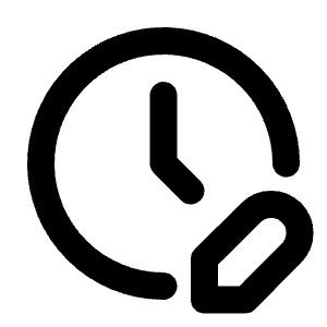 Clock Edit Icon from Tabler Line Set