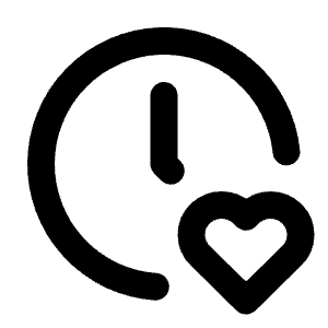 Clock Heart Icon from Tabler Line Set