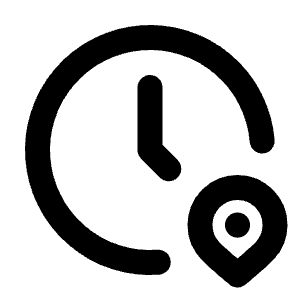 Clock Pin Icon from Tabler Line Set
