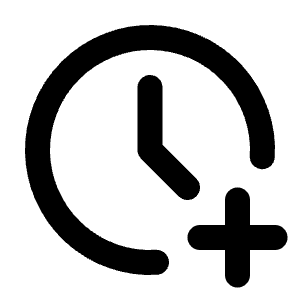 Clock Plus Icon from Tabler Line Set