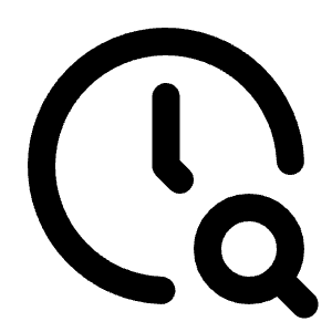 Clock Search Icon from Tabler Line Set