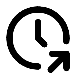 Clock Share Icon from Tabler Line Set