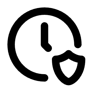 Clock Shield Icon from Tabler Line Set