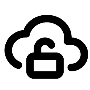 Cloud Lock Open Icon from Tabler Line Set