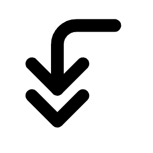 Corner Left Down Double Icon from Tabler Line Set