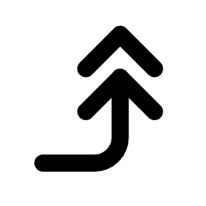 Corner Right Up Double Icon from Tabler Line Set