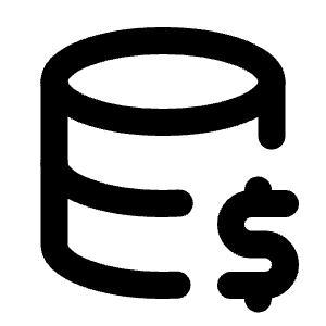 Database Dollar Icon from Tabler Line Set