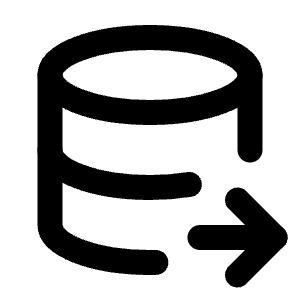 Database Export Icon from Tabler Line Set