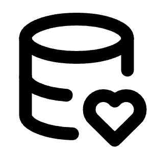 Database Heart Icon from Tabler Line Set