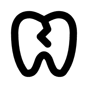 Dental Broken Icon from Tabler Line Set