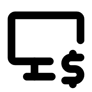 Device Desktop Dollar Icon from Tabler Line Set